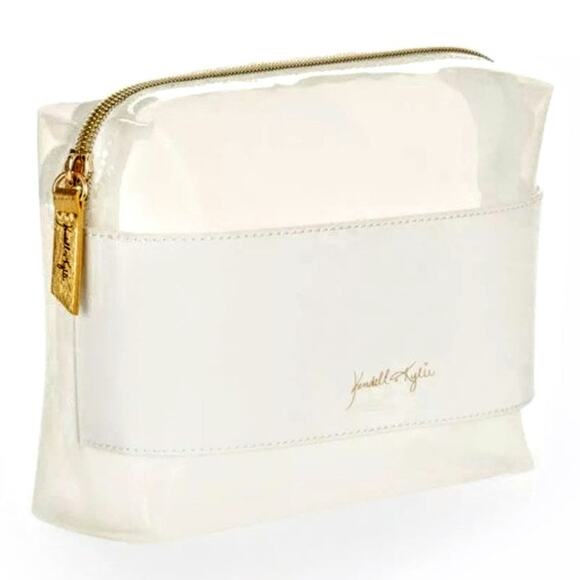 Kendall & Kylie Handbags - Kendall & Kylie NWT Cosmetics Makeup Travel Zip Pouch Creamy White